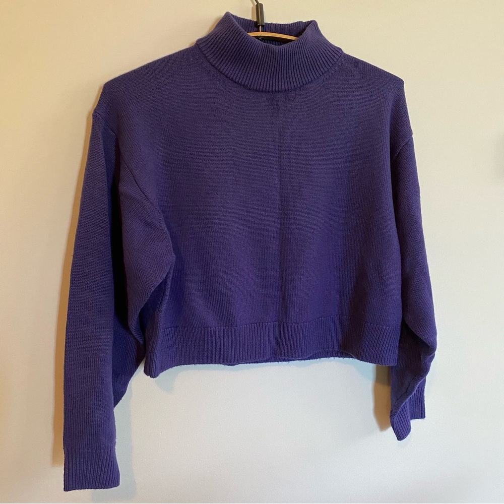 Wilfred Free purple cropped mock neck sweater